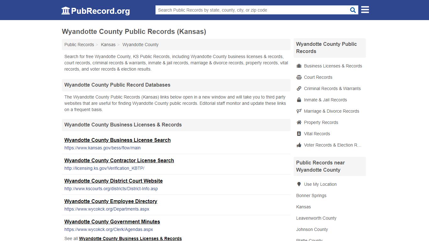 Free Wyandotte County Public Records (Kansas Public Records)